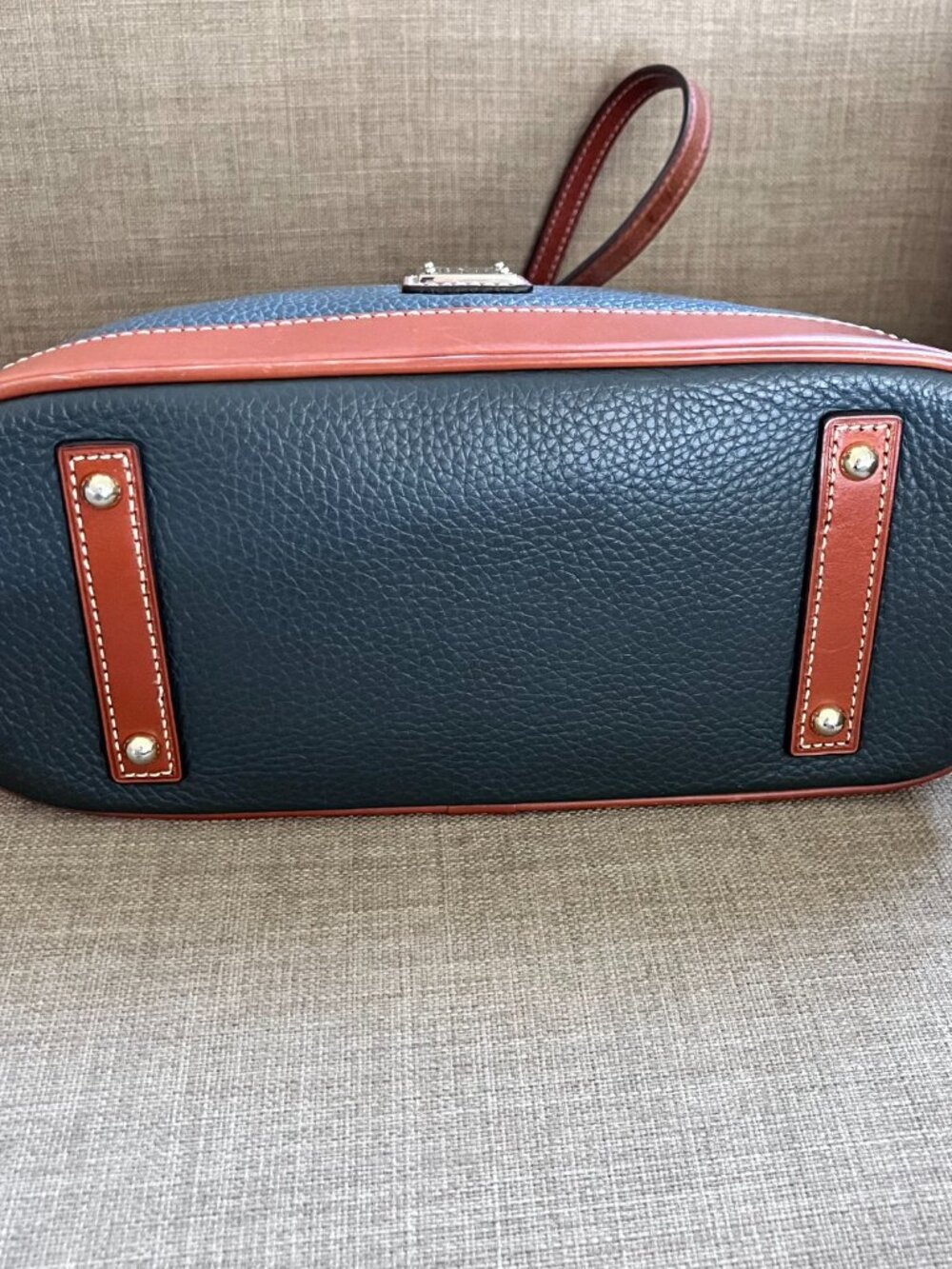 Dooney & Bourke Pebble Grain Zip Zip Satchel Midnight Blue & Matching Wristlet - Picture 5 of 16